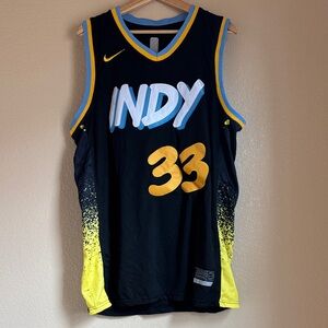 Nike Black and Yellow Indy Basketball Jersey